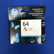 New Genuine HP 64 Tri-Color Ink Cartridge Exp. Date 04/2024