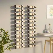 Wall Mounted Wine Rack for 12 Bottles 2 pcs White Iron
