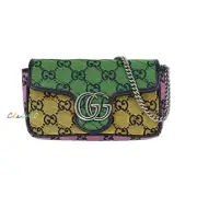 Gucci GG Marmont Multicolor Canvas Matelassé Super Mini Cross Body Bag