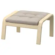 POÄNG footstool, birch veneer/Gunnared beige