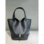 HERMÈS PICOTIN LOCK BAG 22 黑色 金扣