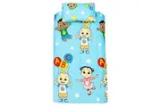 Cocomelon Friends Duvet Cover Set (Blue/White/Green) (Single)