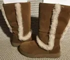 UGG SUNDANCE CHESTNUT WATERPROOF SUEDE SHEEPSKIN TALL WINTER BOOTS SIZE 7WOMENS