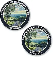 [No Thorns Media] Skyline Drive Shenandoah National Park Virginia 2 Pack Pinback Buttons 2.25" Fun Pins for Clothes, Backpacks, Hats, and Jackets - Cartoon, Retro, Punk Style Badges, Slogans, and Party Pins ID45000,