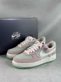 在飛比找Yahoo!奇摩拍賣優惠-NIKE AIR FORCE 1 07 LX 粉綠 拼接 清