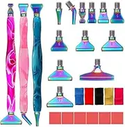 Accfore Diamond Painting Pen Kits,27Pcs Diamond Painting Metal Tips for DIY, Screw Thread Tips,5D Diamond Painting Tools for DIY Craft,Embroidery Decor,Colorful