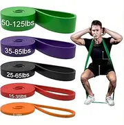Skin-Friendly Resistance Fitness Exercise Bands 5-125 lbs, Heavy Duty Pull Up Assist Bands, Gym, Yoga, Physical Therapy, Bench Press, Improve Mobility and Strength
