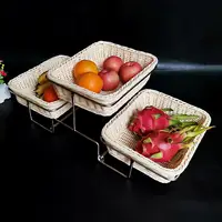 在飛比找樂天市場購物網優惠-歐式自助餐三層多層藤編面包籃帶蓋水果甜品蛋糕點心筐擺臺展示架