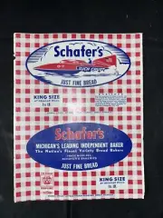1950's Schafer's SUCH CRUST Bread Wrapper Great Graphics Hydroplane Boat RARE
