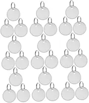 Angoily 80pcs Key Tags with Metal Split Rings Blank Round Paper Labels for Easy DIY Identification for Home Office Events and Creative Projects
