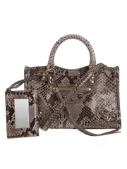 Balenciaga Classic Nano City Python Arena Leather Tote