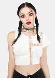 [Kiki Riki] Miss Unstoppable Safety Pin Crop Top