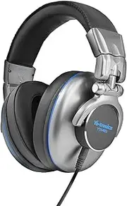 YO-TRONICS Professional Over Ear DJ Headphone Wired Stereo Headset, Adjustable Earpads 90 Degree, for Mixer, Silver