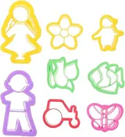 WHAMVOX 8pcs Clay Cutting Mold Polymer Clay Molds Multifunctional Clay Polymer Clay Mold for Jewelry Round Clay Cutters Clay Cutters for DIY Pottery Cutters Polymer Clay Earrings Plastic