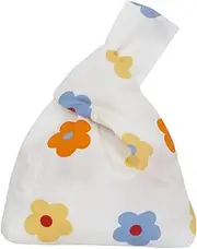 [Healeved] Flower Wrist Bag Fashionable Cotton Wrist Wallet Coin Pouch for Women Durable and Elegant Accessory for Daily Use for School Shopping and Work