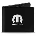 Buckle Down MOPAR Logo Black Silver Gradient Vegan Leather Wallet