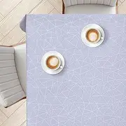 Washable Tablecloth, 140 x 140 cm, Square PVC Tablecloth Wipe-Clean, Waterproof, Oilcloth Tablecloth for Indoor and Outdoor Use, Oilcloth Tablecloth, Smudge-Proof with Grey Symmetry in Motion