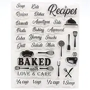 Recipes Transparent Clear Silicone Stamps for DIY Scrapbooking/Card Making/Kids Crafts Fun Decoration Supplies