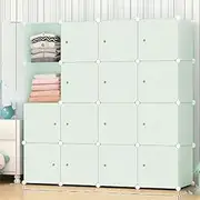 AUKO Fashion Macaron Color 6/8/12/16 Cubes Storage Cabinet Wardrobe Toy Book Shelve (Macaron Greeb 16 Cube)