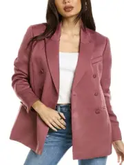 Ted Baker London Seraph Double Breasted Satin Blazer Purple Size 2 New