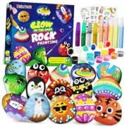 Glow in The Dark Rock Painting Kit for Kids, Painting Rock Crafts Set, Arts