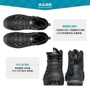 【SCARPA】男 GORE-TEX高筒登山鞋《黑/灰》63090-200(悠遊山水)