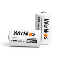 在飛比找蝦皮商城優惠-Wurkkos 2PCS 18350 電池 3.7V 110