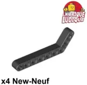 LEGO Technic 4x Liftarm 1x9 Bent (7-3) Thick Curve Slanted Black/Black 32271 New