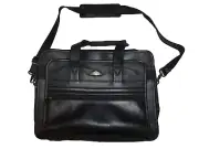 New Samsonite Black Faux Leather Expandable Laptop Computer Briefcase Organizer