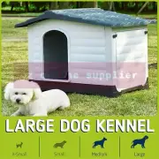 Outdoor Dog House Grey Roof for Small to Medium Sized Dog Waterproof Dog Kennel