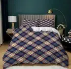 Classic Plaid Bedding Set Doona Duvet Cover for Single and Double Beds