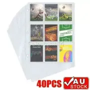 40 Sheets TRADING CARD 9 POCKET SLEEVES PAGES FOR MTG POKEMON AFL CARD PAGES