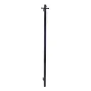 AGUZZO EZY FIT Heated Towel Rail - Single Vertical Square Tube - Bottom Wired - (H1400mm) - Matte Black