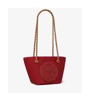 AUTHENTIC Tory Burch Ella Small Crinkled Patent Chain Shoulder Bag