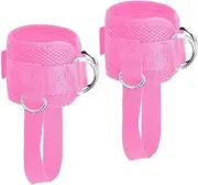 Ankle Straps Ankle Bands Wrist Cuffs Padded Straps Adjustable Fitness Glute Kickback D-Ring for Cable Machine with Extra Foot Heel Belts 1 Pair