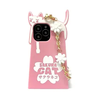 【Candies】iPhone 13 mini - 盛開櫻花貓手機殼(粉)