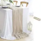 10Ft Beige Cheesecloth Table Runner 35x120 Inch Gauze Table Runner Rustic Tab...