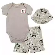Paul Frank Baby Boys' 3 Piece Bodysuit Set Outfit - gray, 6 - 9 months
