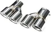 1 Pair Stainless Steel Tip Compatible For BMW G42 M240i 2021 2022 Dual Exhaust Tip Muffler Tip Exhaust System Nozzle Tailtip