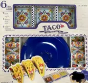 Prepara 6 Piece Every Day is Taco Day Colorful Dining Serving Set