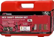 PRO 38PCS Industrial Wire 1/4" Hex Shank Brush Set Extendable Stainless Steel
