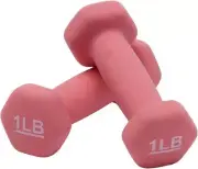 Amazon Basics Neoprene Dumbbell Hand Weights 1 pound, Pink