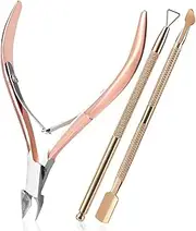 YBVABE Cuticle Trimmer with Cuticle Pusher and Cutter-Cuticle Clippers Nipper and Base - Dead Skin Remover Professional Stainless Steel Durable Pedicure Manicure Tools for Fingernails and Toenails