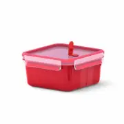 Emsa Microwave Jar Square Box Lunch CLIP & MICRO Plastic Red 1.3L