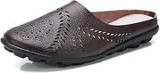 [YOUNIFIZ] Women Hollow Breathable Flats Summer Slippers Slip-on Round Toe Non-Slip Softsole Lightweight Comfortable Dressy Loafer