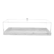 (D) Judaica Lucite Decorative Rectangular Bread Box For Kitchen (White)
