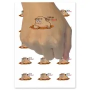 Grumpy Groundhog I got Up For This Temporary Tattoo Fake Body Art