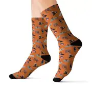 I Think You Should Leave Orange Crusta Socks ~ barfool ~ Custom Crooner Safari