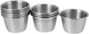 LIGIGWASH 12 Pcs Stainless Steel Dipping Sauce Cups Reusable Portion Ramekins for Salad Dressing Seasoning Condiments Round Metal Bowls for Home Restaurant Use
