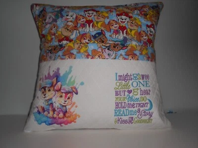 Paw Patrol, Reading Pillow with book pocket. Great for Kids